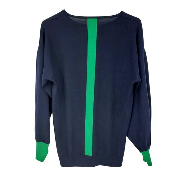 New Anthropologie Charli Therese Balloon-Sleeved Sweater $148 X-SMALL Blue/Green - Picture 3 of 4